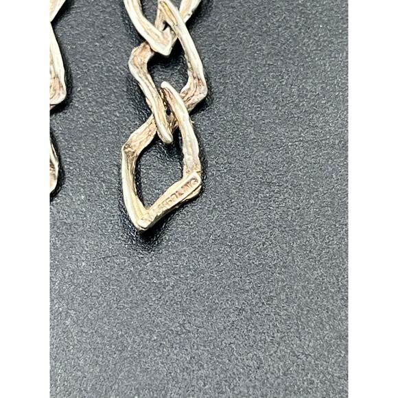 Sterling Silver Designer Signed Twisted Textured Branch Dangle Earrings - Picture 7 of 9